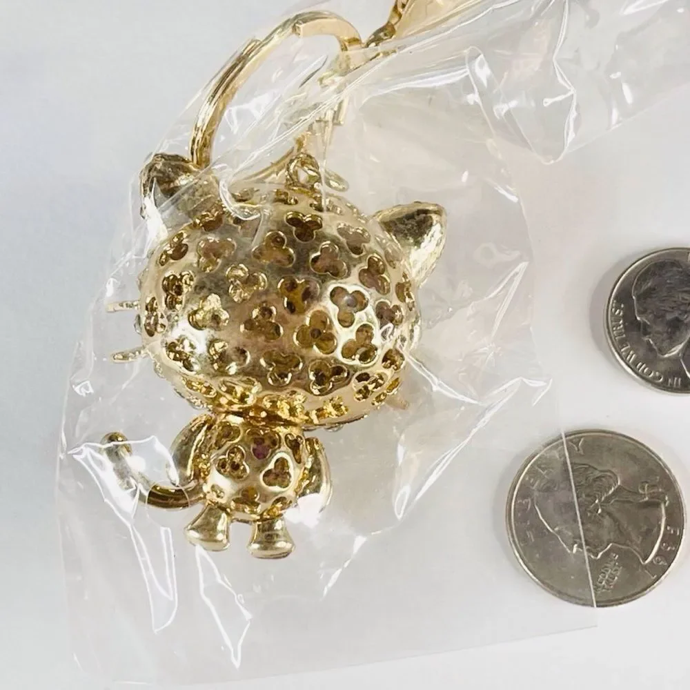 Kitty Keychain Charm- Purple & White
